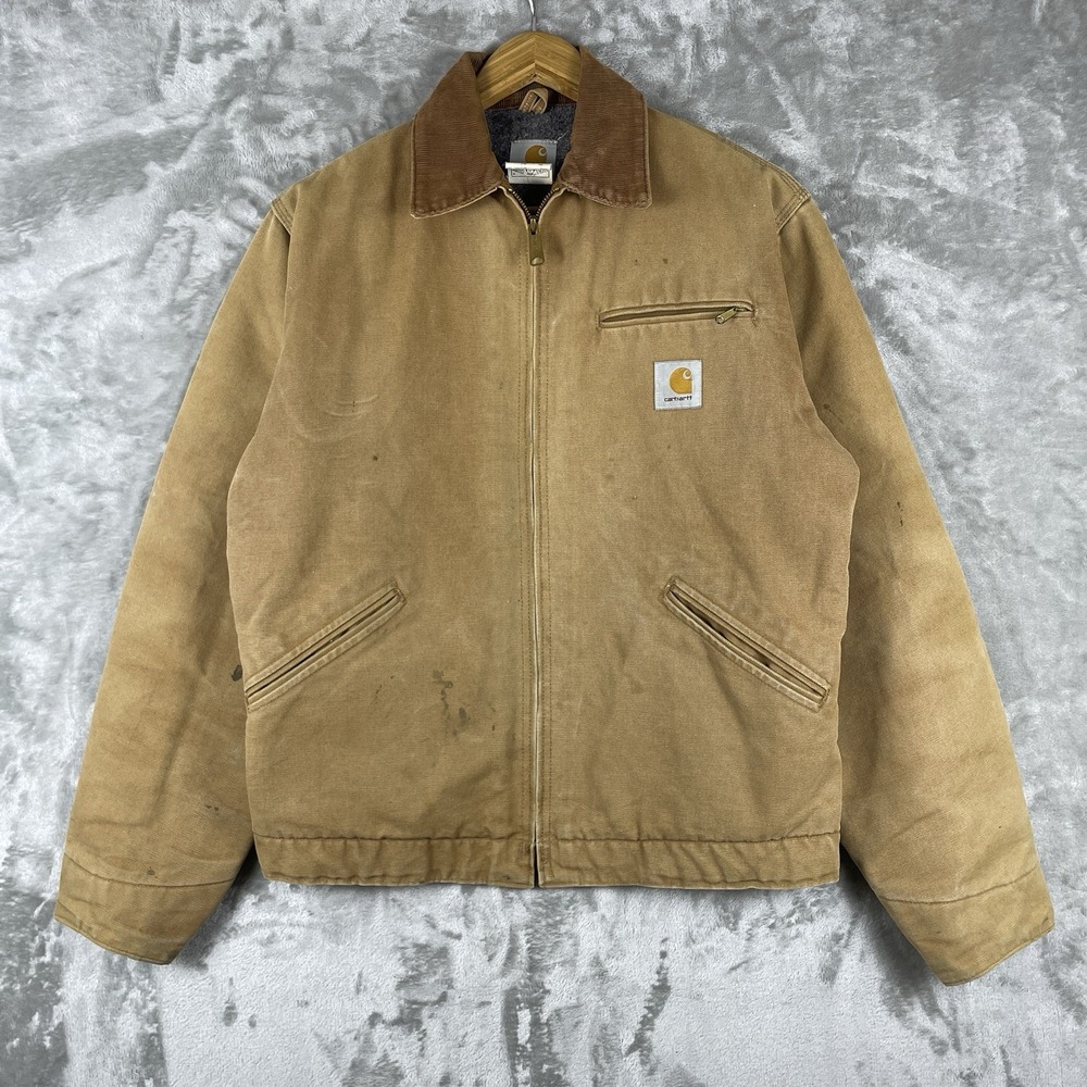 Carhartt‎ Detroit Jacket J01 BRN Size 40 Tall Medium Big Patch Vintage USA Made